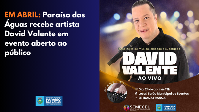 Noite de inspiração e superação: Paraíso das Águas recebe artista David Valente em evento aberto ao público